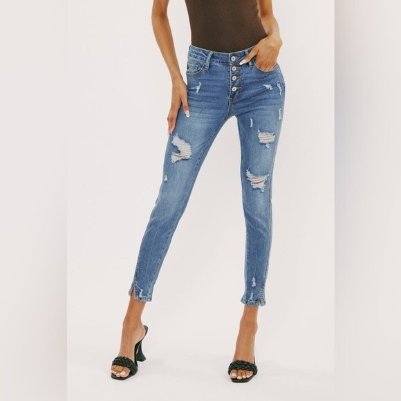 NWT ** KanCan Ellington High Rise Ankle Skinny Jeans Size 26 - Picture 3 of 14